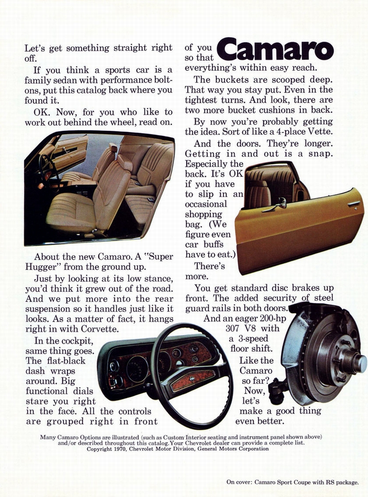 1970 Chev Camaro Canadian Brochure Page 7
